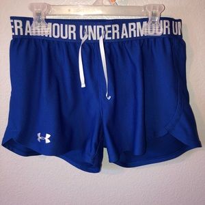 Under Armour Blue Elastic Tie Athletic Shorts